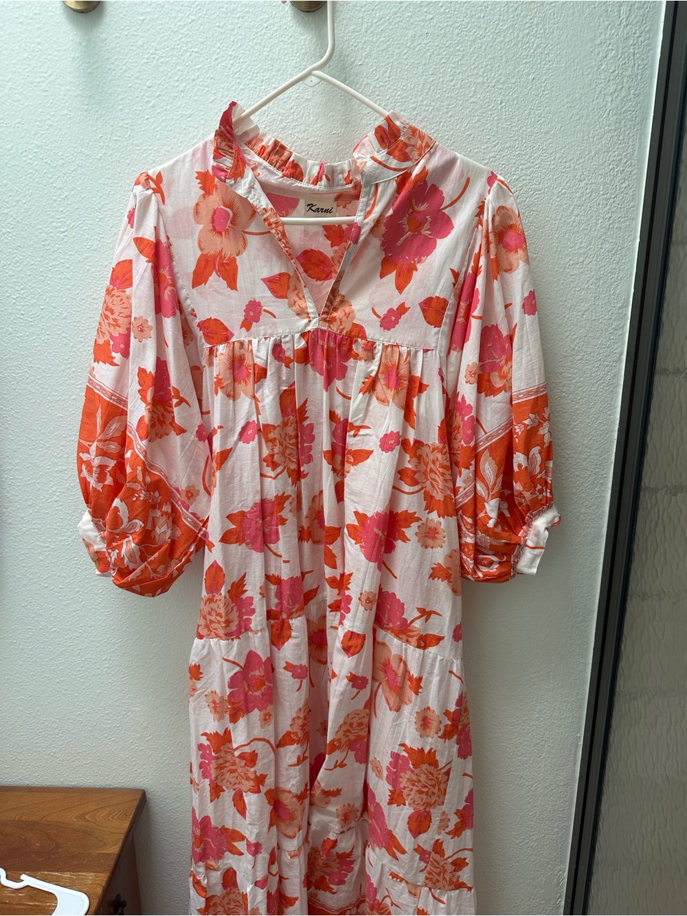 Pink & Orange Floral Cotton Dress - Picture 9 of 9